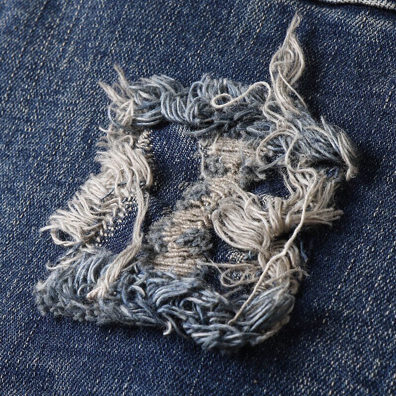 2020 Europese Stijl Mannen Sets Geborduurde Indiase Stretch Denim Blauw 2 Stuks Maching Set Jas En Gat Jeans Heren Clohing
