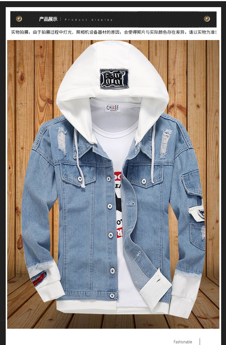 Heren Capuchon Denim Jas Potlood Broek 2 Stuks Set Korte Jongens Jassen Jeans Broek Voor Lente Herfst Kleding c78 Heren Capuchon Denim Jas Potlood Broek 2 Stuks Set Korte Jongens Jassen Jeans Broek Voor Lente Herfst Kleding c78