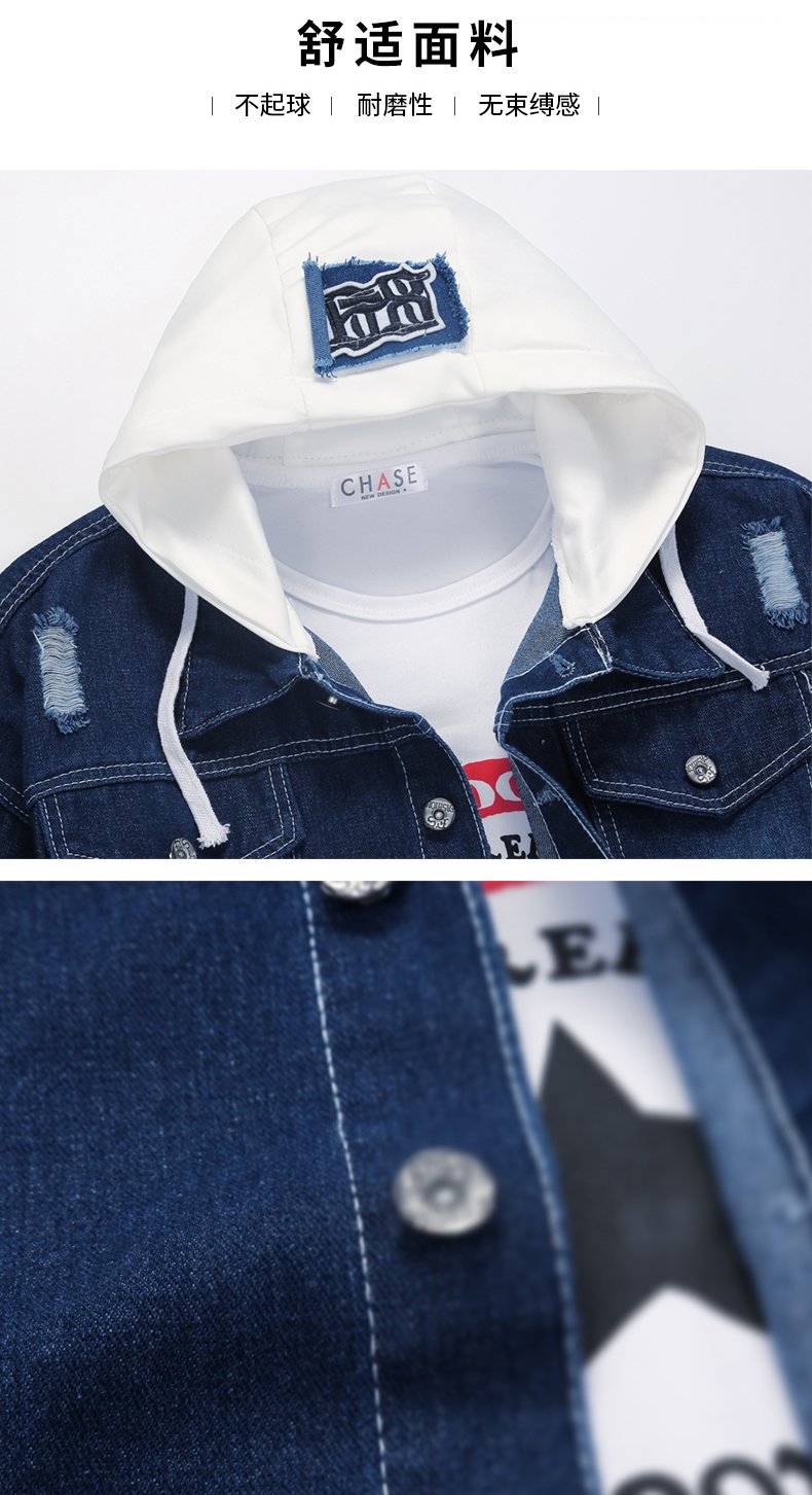 Heren Capuchon Denim Jas Potlood Broek 2 Stuks Set Korte Jongens Jassen Jeans Broek Voor Lente Herfst Kleding c78 Heren Capuchon Denim Jas Potlood Broek 2 Stuks Set Korte Jongens Jassen Jeans Broek Voor Lente Herfst Kleding c78