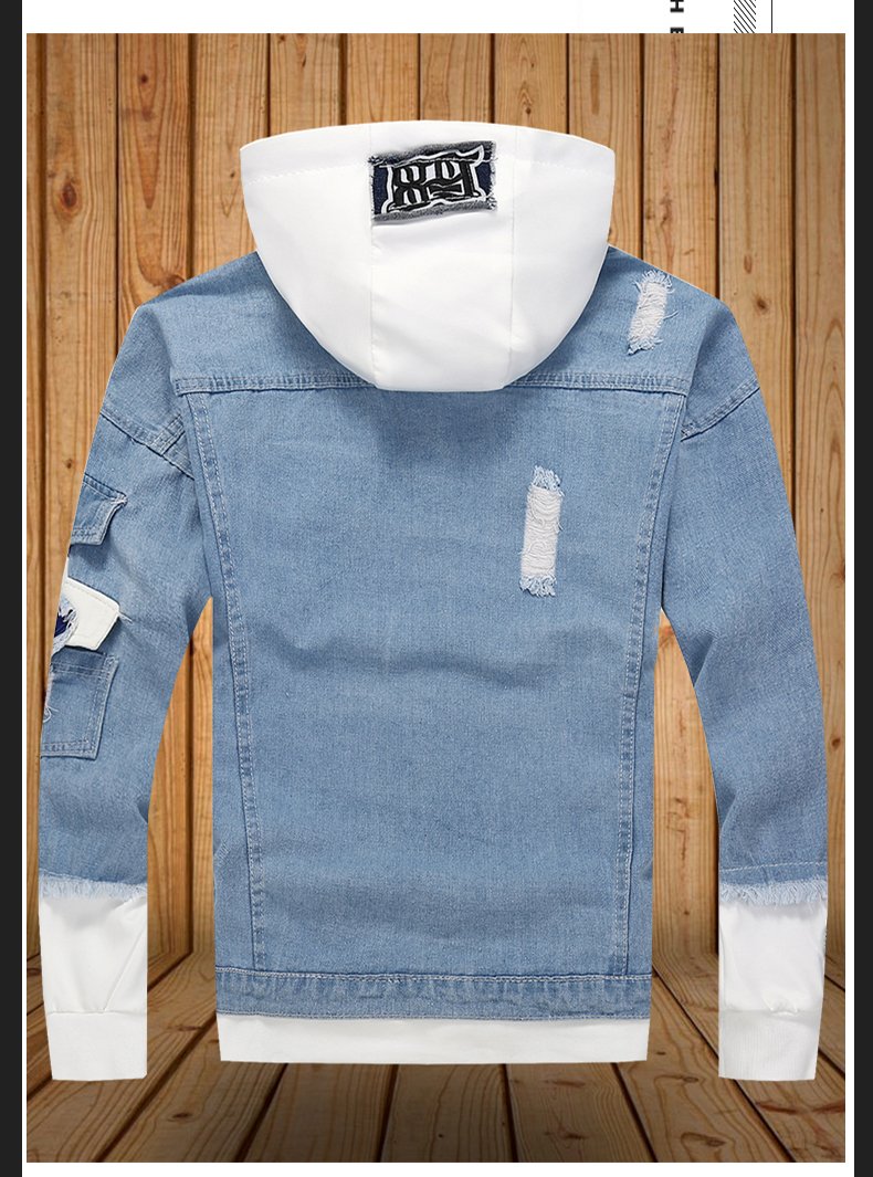 Heren Capuchon Denim Jas Potlood Broek 2 Stuks Set Korte Jongens Jassen Jeans Broek Voor Lente Herfst Kleding c78 Heren Capuchon Denim Jas Potlood Broek 2 Stuks Set Korte Jongens Jassen Jeans Broek Voor Lente Herfst Kleding c78