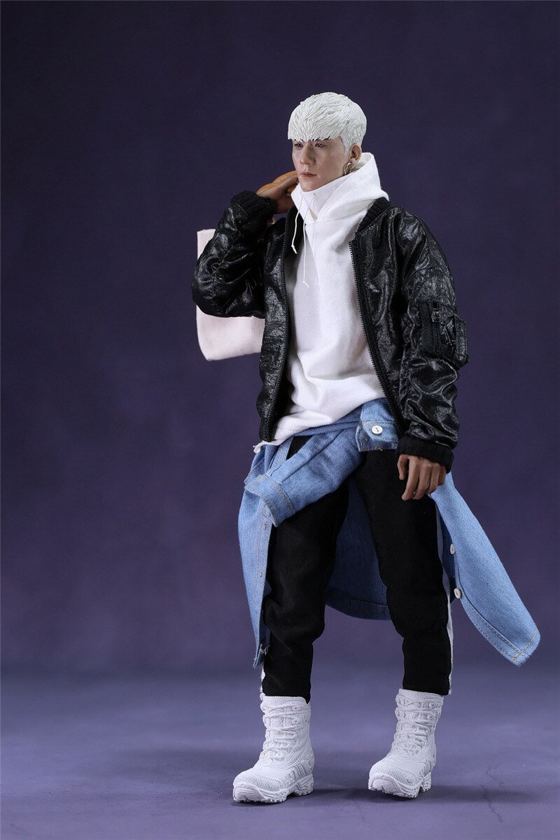 1/6 Mannen Mode Vlucht Jas Sets Lederen Jas Jeans Laarzen Model Voor 12 Inch Bigbang Kleding Accessoire