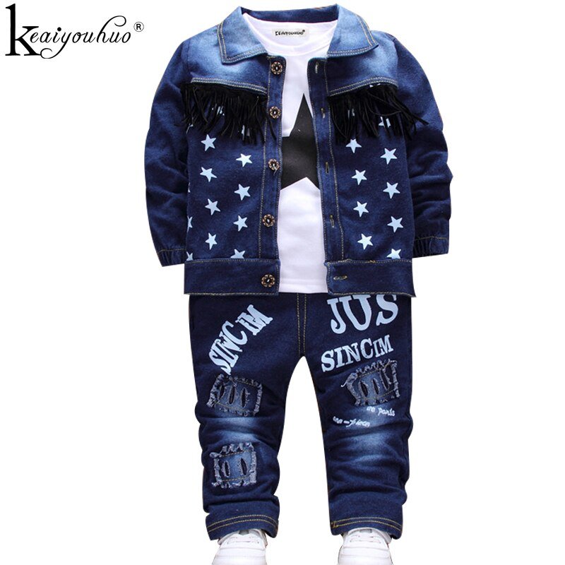 Kinderkleding Herfst Winter Jongens Sport Pak Baby Jongens Kleding Jongens Sets Kinderen Kleding Denim Jas + T-shirt + Jeans 3Pcs Outfits Kinderkleding Herfst Winter Jongens Sport Pak Baby Jongens Kleding Jongens Sets Kinderen Kleding Denim Jas + T-shirt + Jeans 3Pcs Outfits