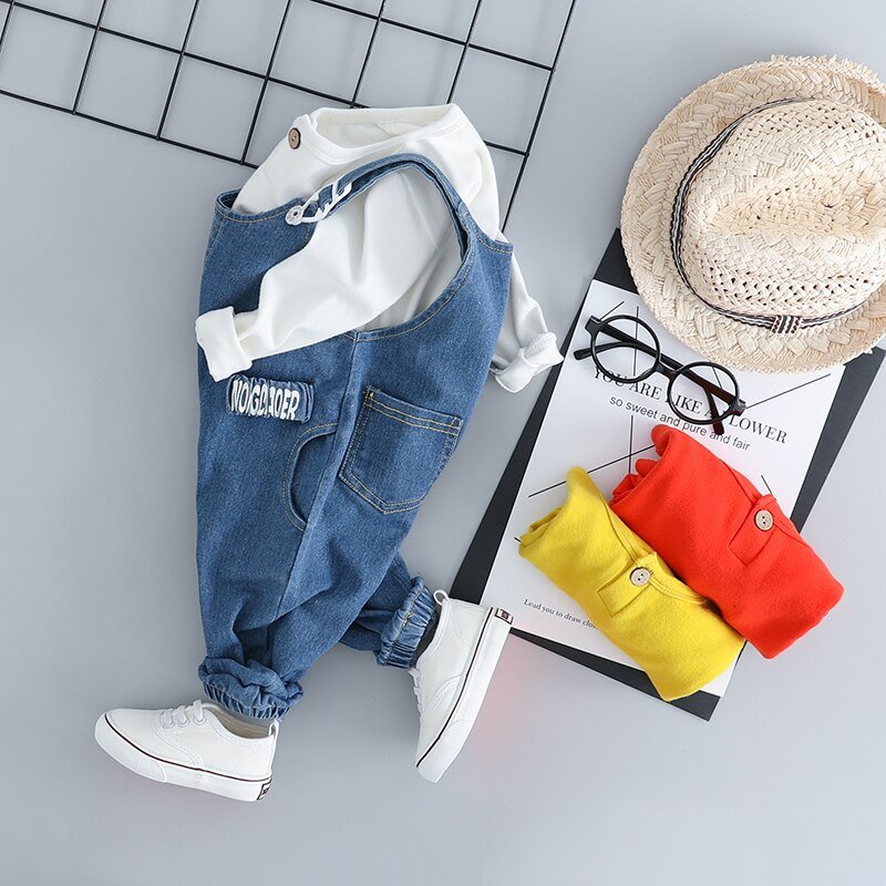 Hylkidhuose Baby Meisjes Jongens Kleding Sets Peuter Baby Kleding Suits Hoge Kwaliteit Katoenen T-shirt Bib Jeans Kinderen Kind Kostuum