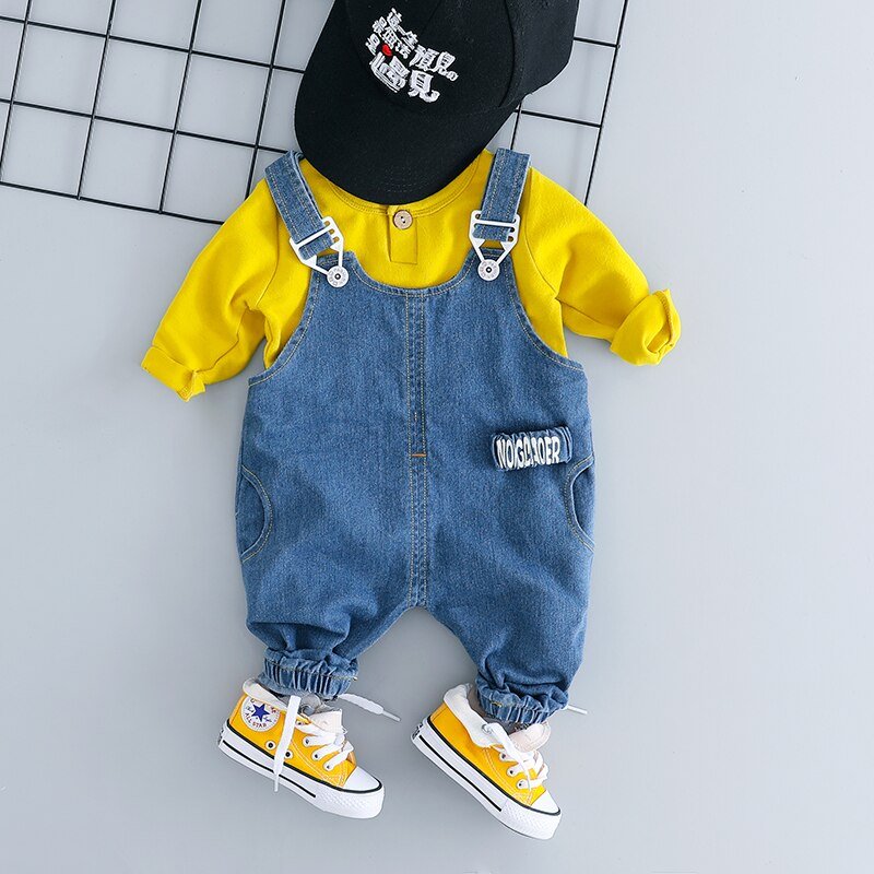 Hylkidhuose Baby Meisjes Jongens Kleding Sets Peuter Baby Kleding Suits Hoge Kwaliteit Katoenen T-shirt Bib Jeans Kinderen Kind Kostuum