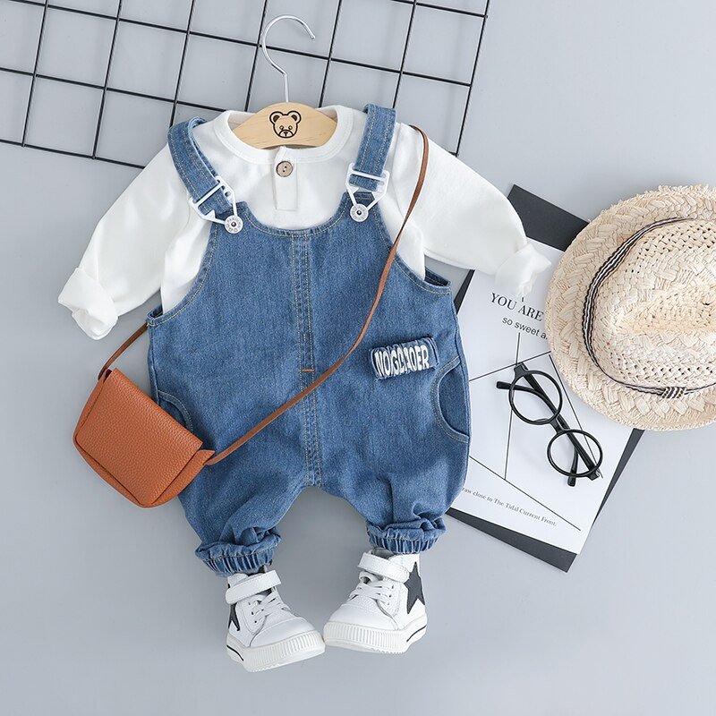 Hylkidhuose Baby Meisjes Jongens Kleding Sets Peuter Baby Kleding Suits Hoge Kwaliteit Katoenen T-shirt Bib Jeans Kinderen Kind Kostuum