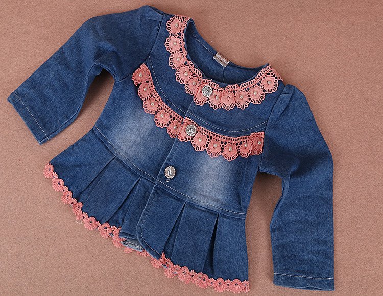 Nieuwe 2017 lente meisjes bloem denim jas + t-shirt + broek kleding sets 3pcs kids kleding sets meisjes herfst casual pak kids jeans