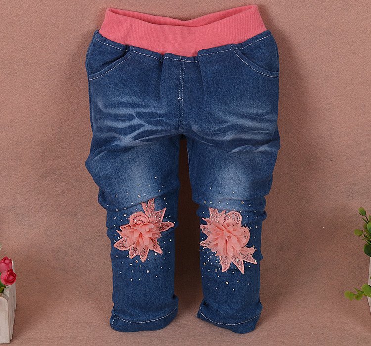 Nieuwe 2017 lente meisjes bloem denim jas + t-shirt + broek kleding sets 3pcs kids kleding sets meisjes herfst casual pak kids jeans