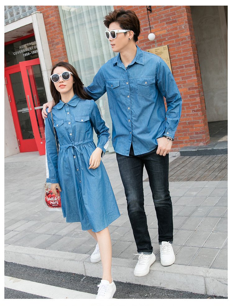 2020 Koreaanse Casual Styel Moeder Dochter Jeans Jurk Familie Bijpassende Denim Shirts Blouse Jassen Vader Moeder Zoon Outfits