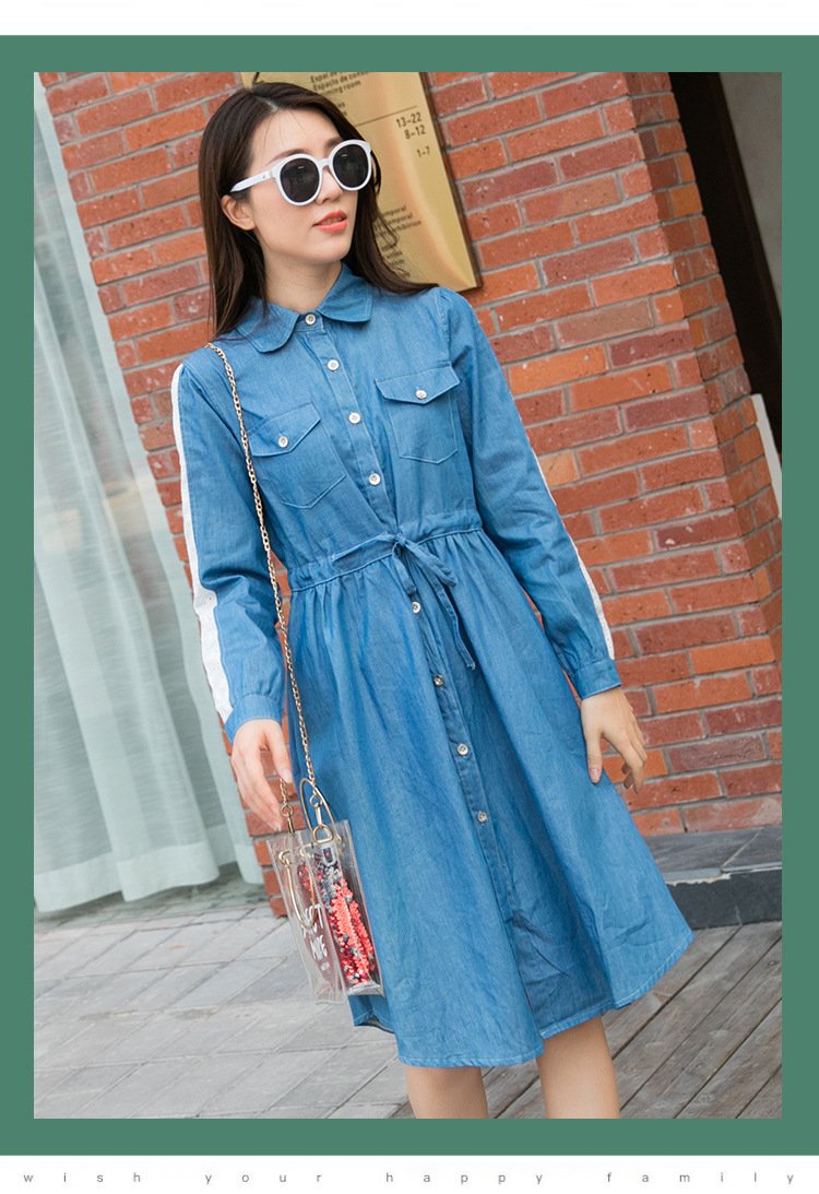 2020 Koreaanse Casual Styel Moeder Dochter Jeans Jurk Familie Bijpassende Denim Shirts Blouse Jassen Vader Moeder Zoon Outfits