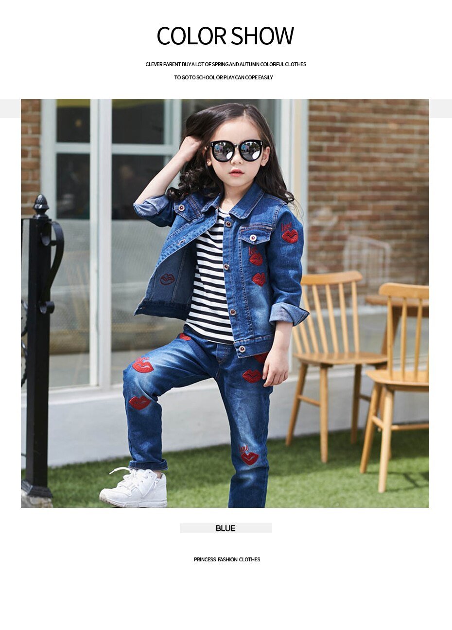 Tiener Meisjes Kleding Denim Jacket & Jeans 2 Stuks Pak Voor Meisjes Mode Borduren Meisjes Kleding Set Herfst Kinderen Pakken voor Meisjes Tiener Meisjes Kleding Denim Jacket & Jeans 2 Stuks Pak Voor Meisjes Mode Borduren Meisjes Kleding Set Herfst Kinderen Pakken voor Meisjes