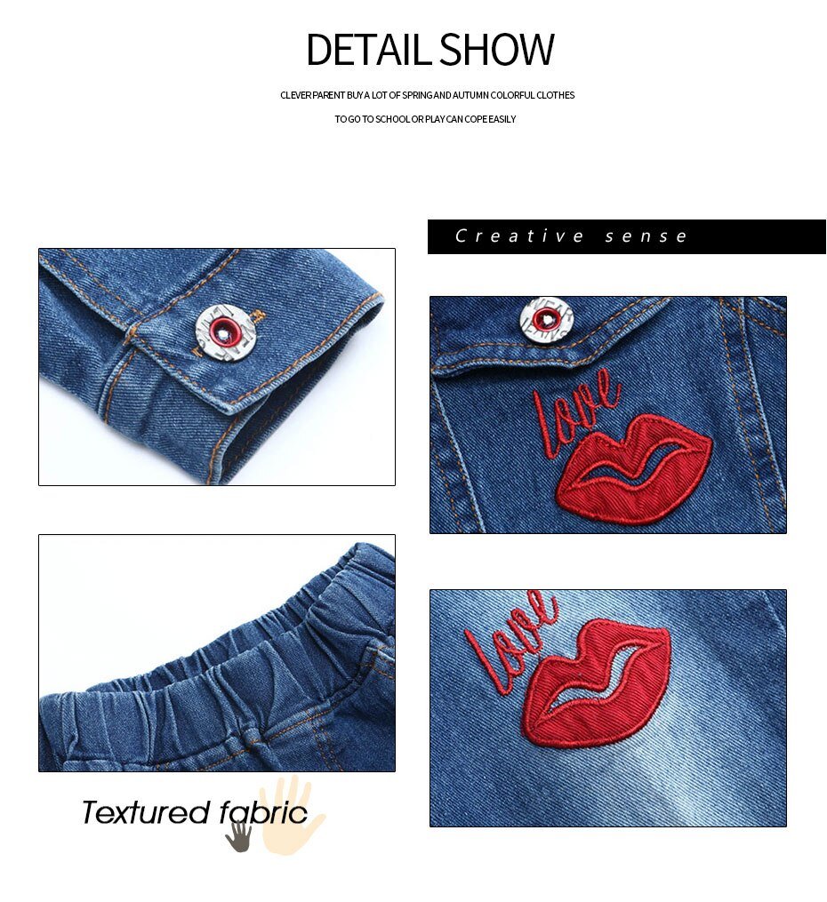 Tiener Meisjes Kleding Denim Jacket & Jeans 2 Stuks Pak Voor Meisjes Mode Borduren Meisjes Kleding Set Herfst Kinderen Pakken voor Meisjes Tiener Meisjes Kleding Denim Jacket & Jeans 2 Stuks Pak Voor Meisjes Mode Borduren Meisjes Kleding Set Herfst Kinderen Pakken voor Meisjes