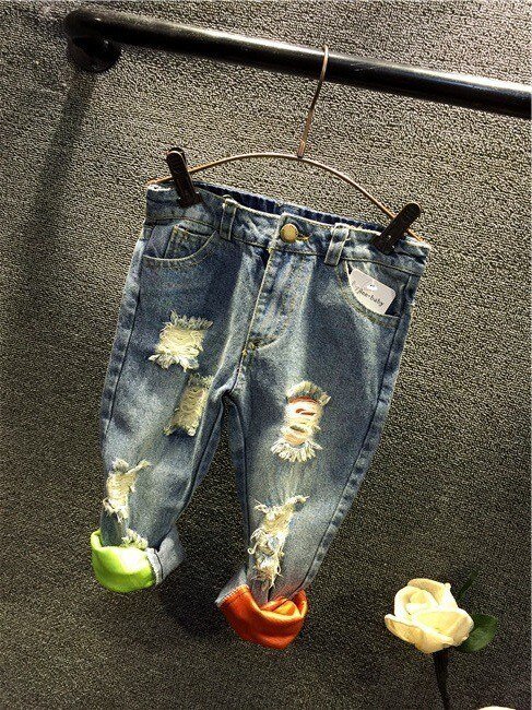 Jongens Meisjes Kleding Set Kids Herfst Mode T-shirt Jeans Gaten Denim Sets Een Brief Zomer Europa K1