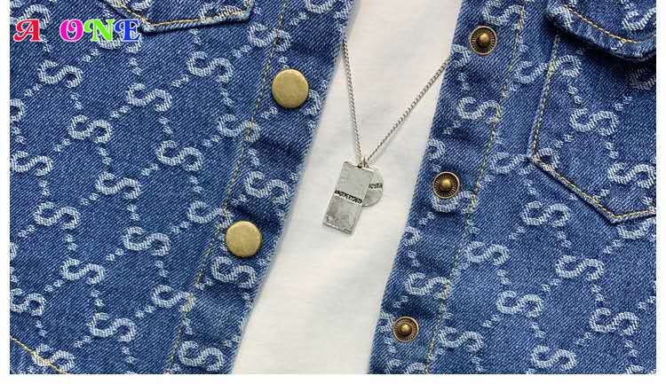 Herfst Lente Baby Set Jongens Denim Jas + Broek Meisje 2 Stuks Set Kinderen Pak Voor Kinderen Ins Geometrische Brief volledige Print 2-12 Jr Herfst Lente Baby Set Jongens Denim Jas + Broek Meisje 2 Stuks Set Kinderen Pak Voor Kinderen Ins Geometrische Brief volledige Print 2-12 Jr