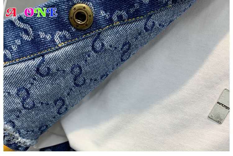 Herfst Lente Baby Set Jongens Denim Jas + Broek Meisje 2 Stuks Set Kinderen Pak Voor Kinderen Ins Geometrische Brief volledige Print 2-12 Jr Herfst Lente Baby Set Jongens Denim Jas + Broek Meisje 2 Stuks Set Kinderen Pak Voor Kinderen Ins Geometrische Brief volledige Print 2-12 Jr