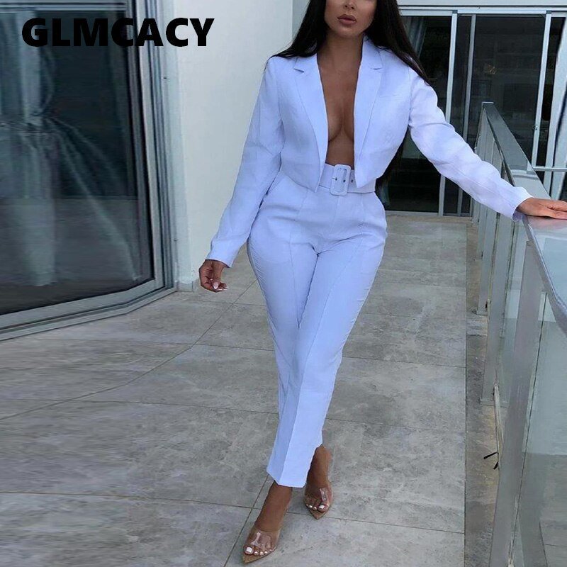 Vrouwen Lente Herfst Office Dames Elegant Plain Blazer Suits Sets Lange Broek En Blazers Sets Chic Streetwear