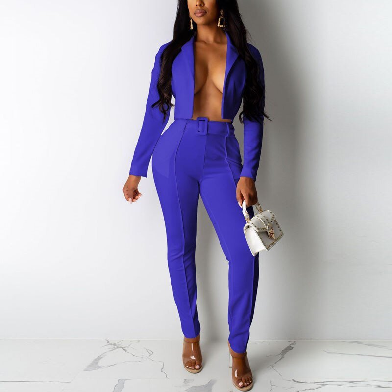 Vrouwen Lente Herfst Office Dames Elegant Plain Blazer Suits Sets Lange Broek En Blazers Sets Chic Streetwear