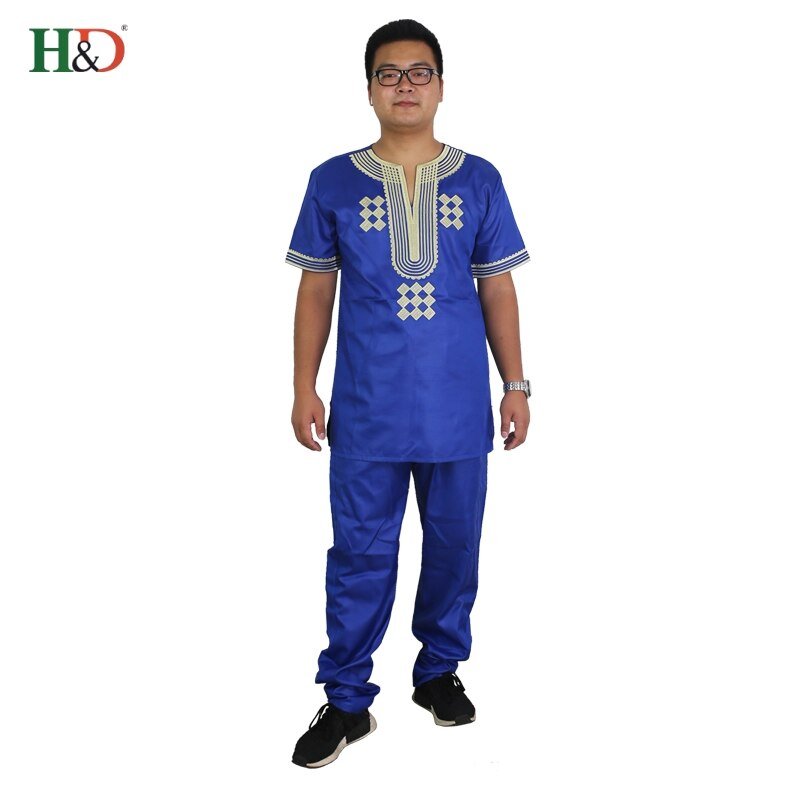 Dashiki Mannen Afrikaanse Mens Suits Tops Shirts Pant 2 Stuks Set 3xl 4xl