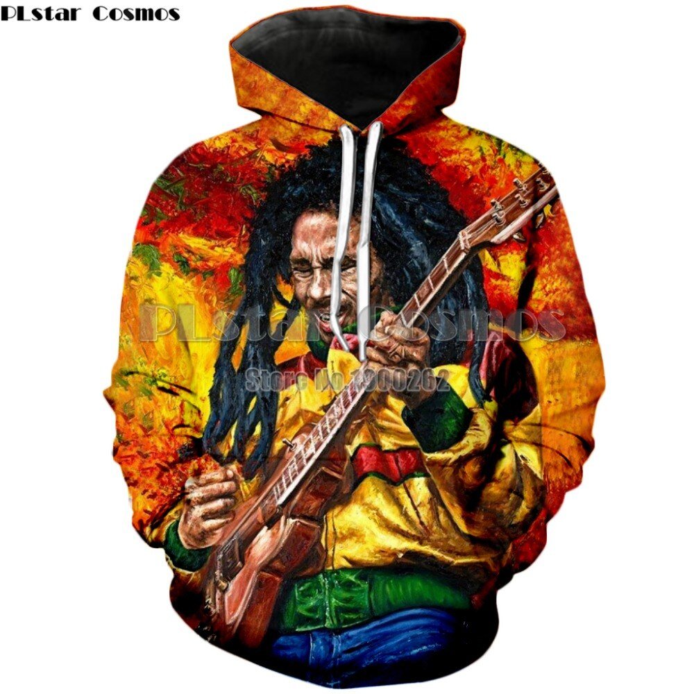 Nieuwste Mode Reggae Koning Bob Marley 3D Print Vrouwen Mannen Hooded Hoodies Sweatshirts Trui Harajuku Hip Hop top plus size