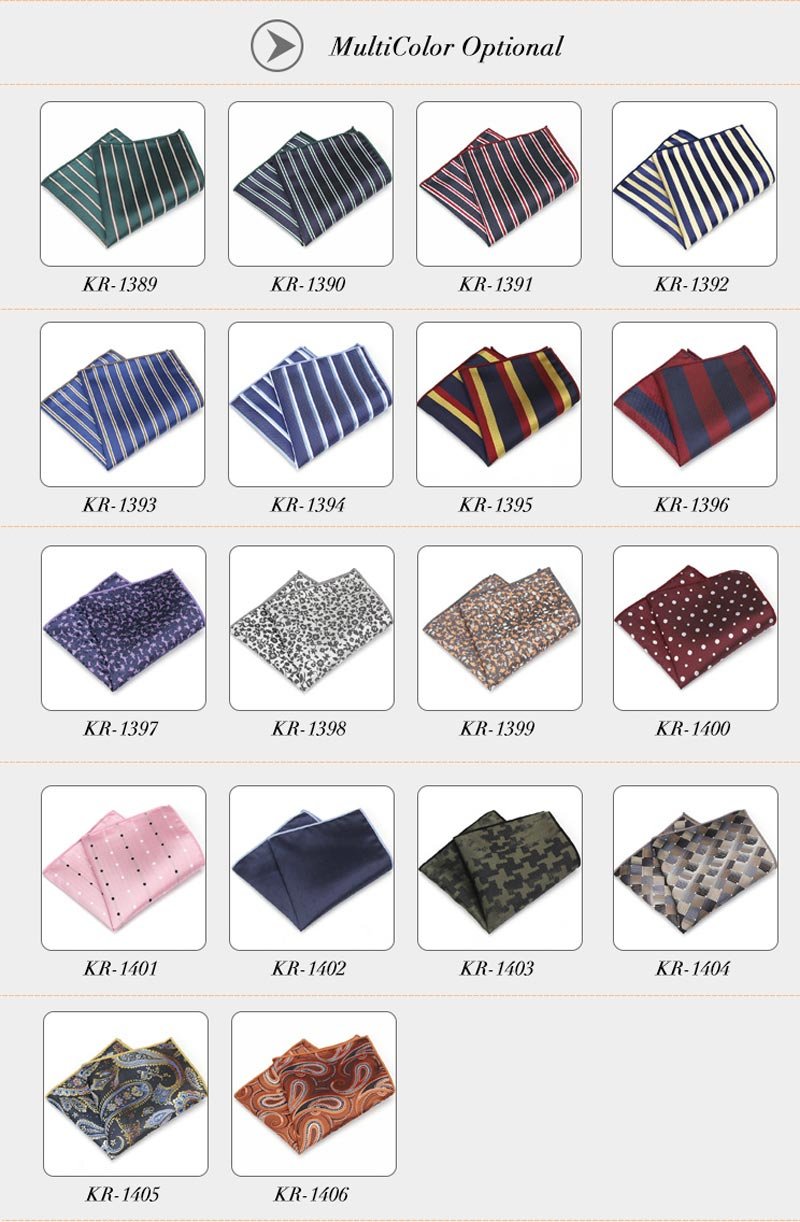 Nieuwe heren Polyester Zijde Zakdoeken Pocket Pleinen Streep Paisley Jacquard Man Suits Jassen Wedding Party Business KR1389