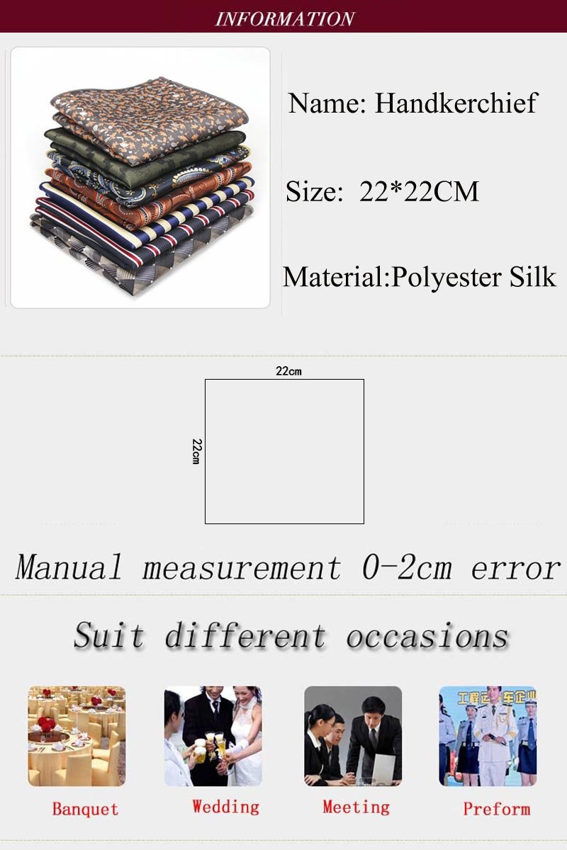 Nieuwe heren Polyester Zijde Zakdoeken Pocket Pleinen Streep Paisley Jacquard Man Suits Jassen Wedding Party Business KR1389