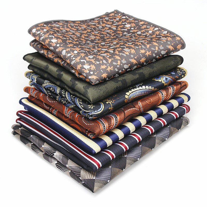 Nieuwe heren Polyester Zijde Zakdoeken Pocket Pleinen Streep Paisley Jacquard Man Suits Jassen Wedding Party Business KR1389