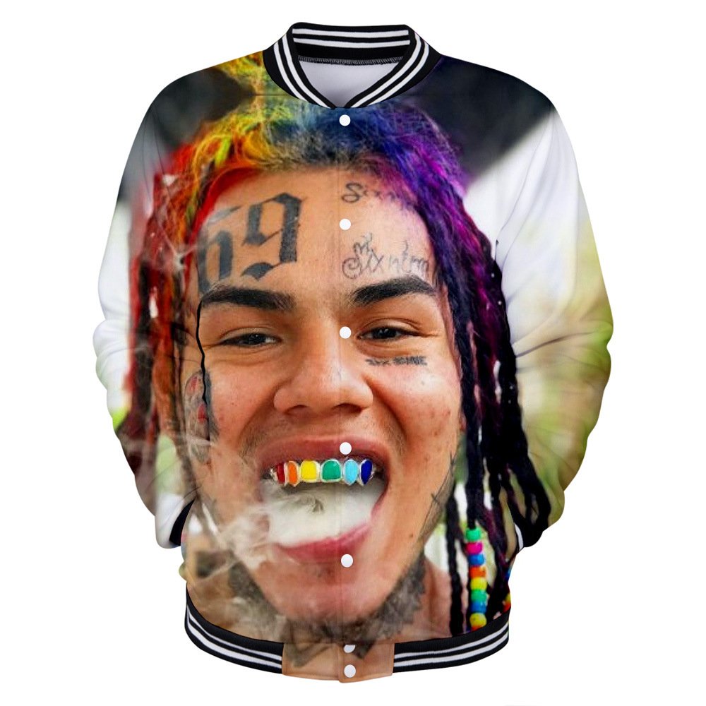 Wintet Mens Bomber Jassen 2019 Hip Hop Rapper Tekashi 69 6ix9ine 3D Baseball Jas Mannelijke Vrouwelijke Tekashi69 Mannen Hoodie Sweatshirt