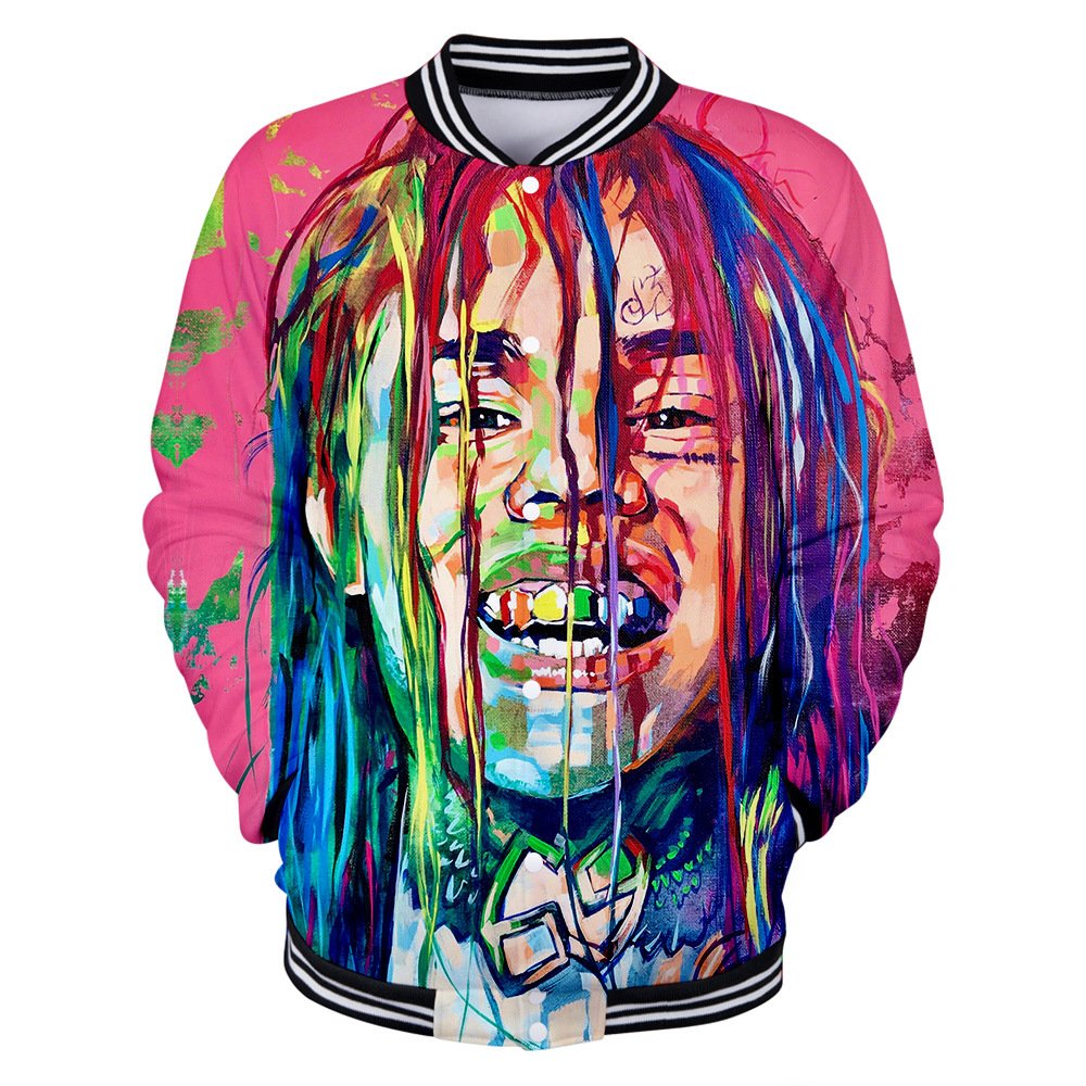 Wintet Mens Bomber Jassen 2019 Hip Hop Rapper Tekashi 69 6ix9ine 3D Baseball Jas Mannelijke Vrouwelijke Tekashi69 Mannen Hoodie Sweatshirt