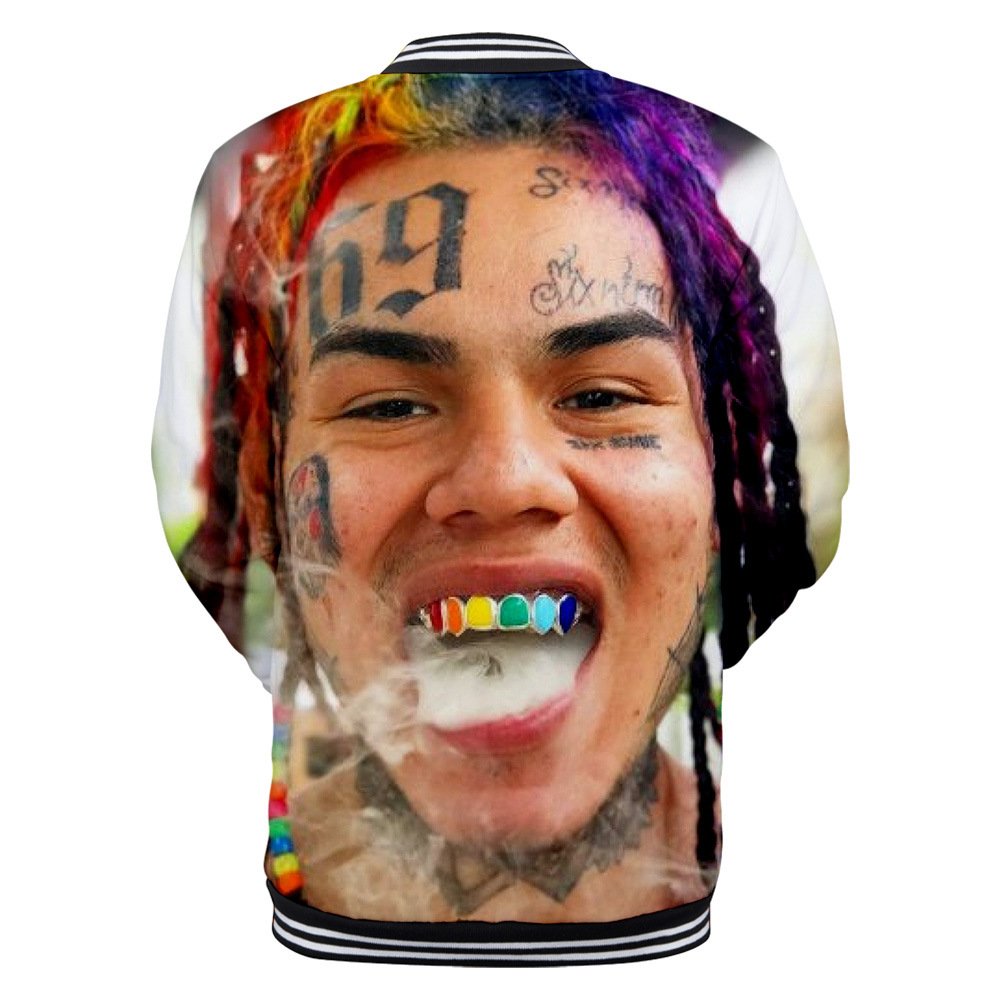 Wintet Mens Bomber Jassen 2019 Hip Hop Rapper Tekashi 69 6ix9ine 3D Baseball Jas Mannelijke Vrouwelijke Tekashi69 Mannen Hoodie Sweatshirt