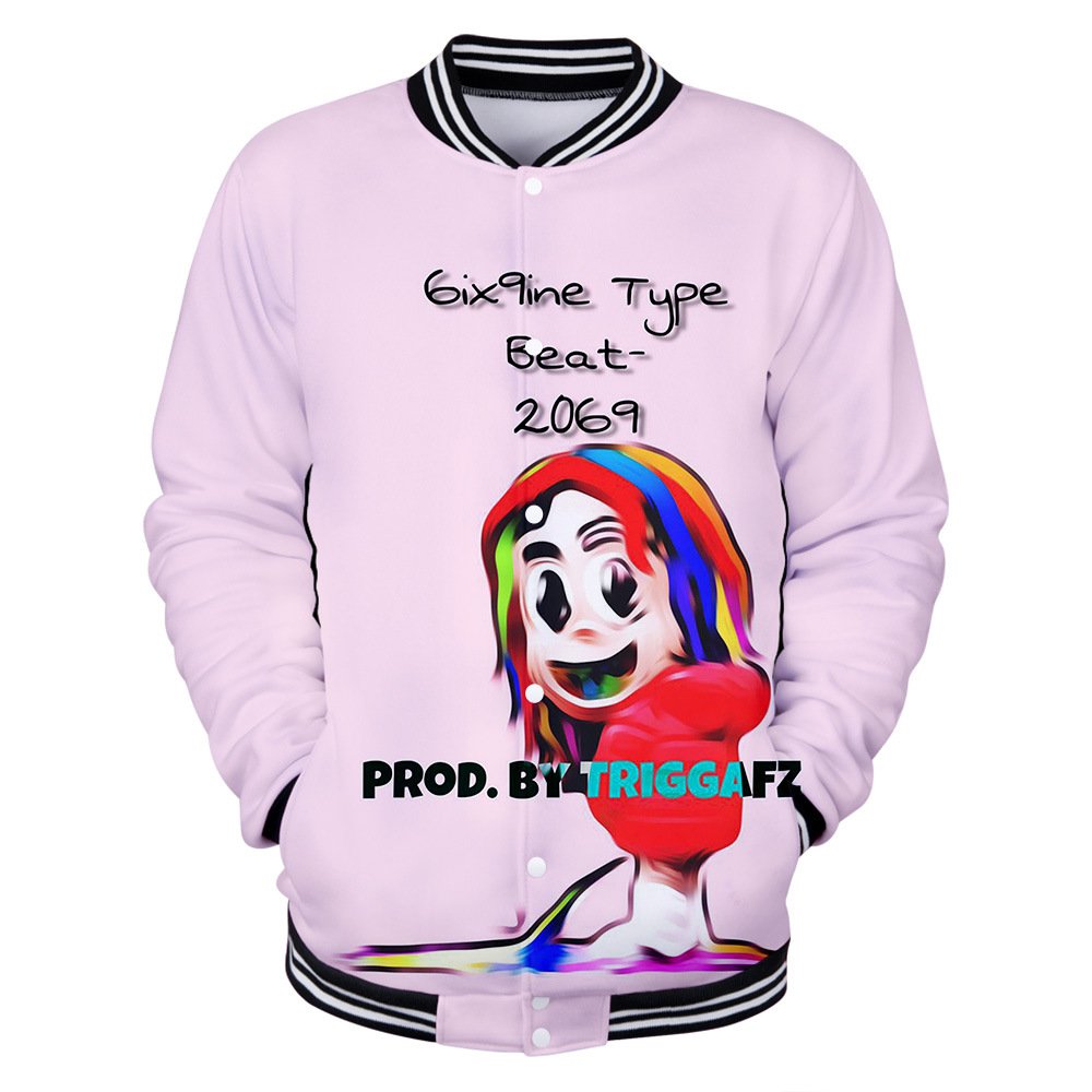 Wintet Mens Bomber Jassen 2019 Hip Hop Rapper Tekashi 69 6ix9ine 3D Baseball Jas Mannelijke Vrouwelijke Tekashi69 Mannen Hoodie Sweatshirt