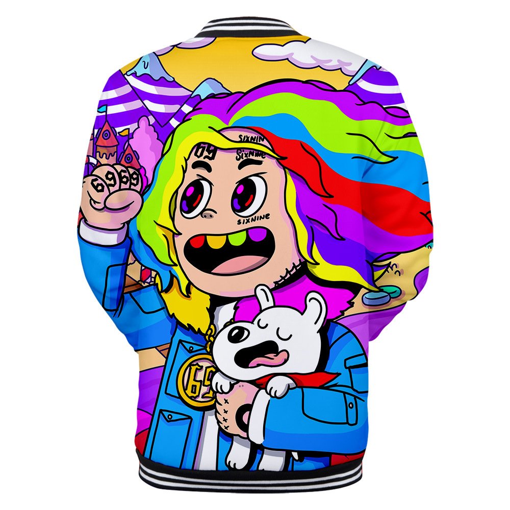 Wintet Mens Bomber Jassen 2019 Hip Hop Rapper Tekashi 69 6ix9ine 3D Baseball Jas Mannelijke Vrouwelijke Tekashi69 Mannen Hoodie Sweatshirt