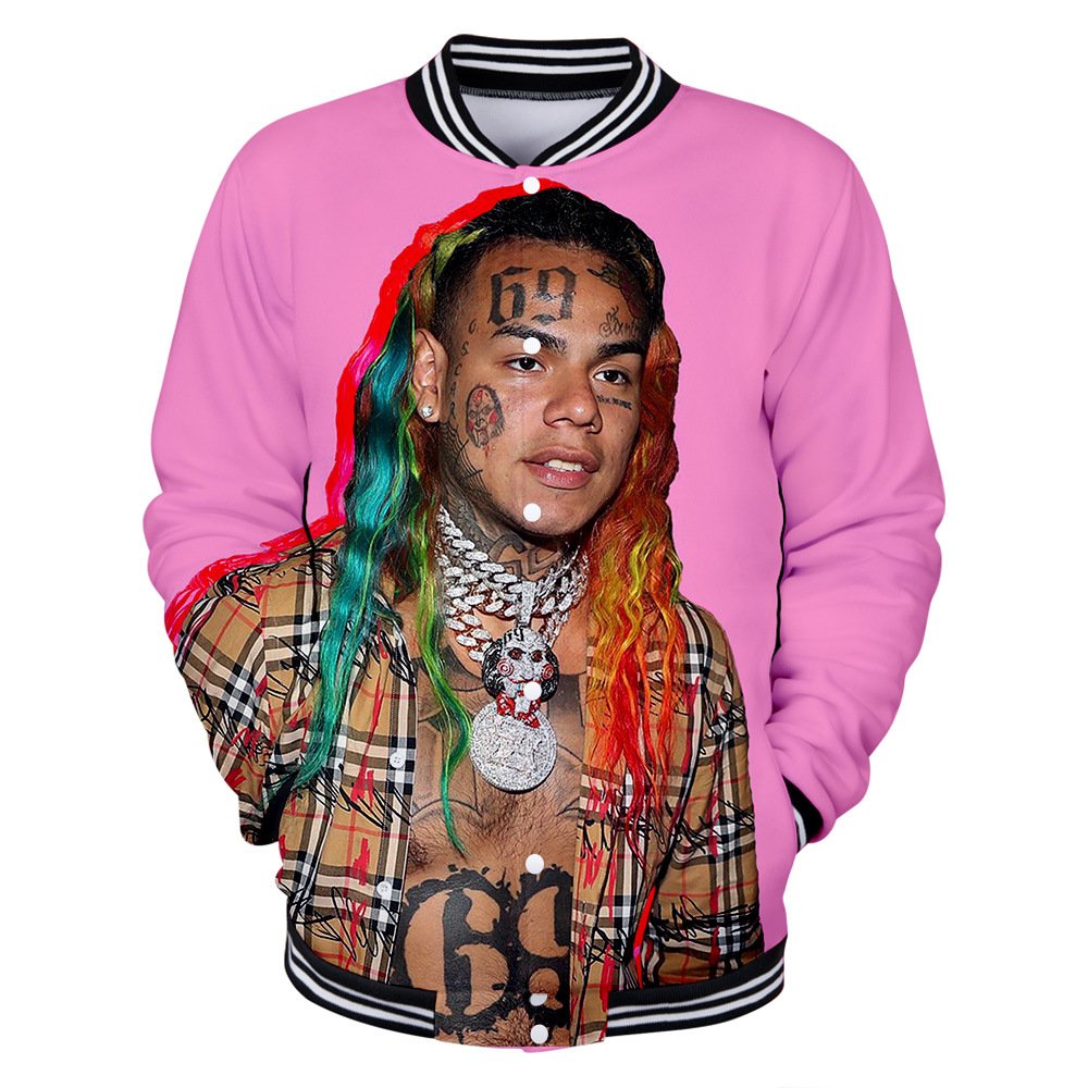 Wintet Mens Bomber Jassen 2019 Hip Hop Rapper Tekashi 69 6ix9ine 3D Baseball Jas Mannelijke Vrouwelijke Tekashi69 Mannen Hoodie Sweatshirt