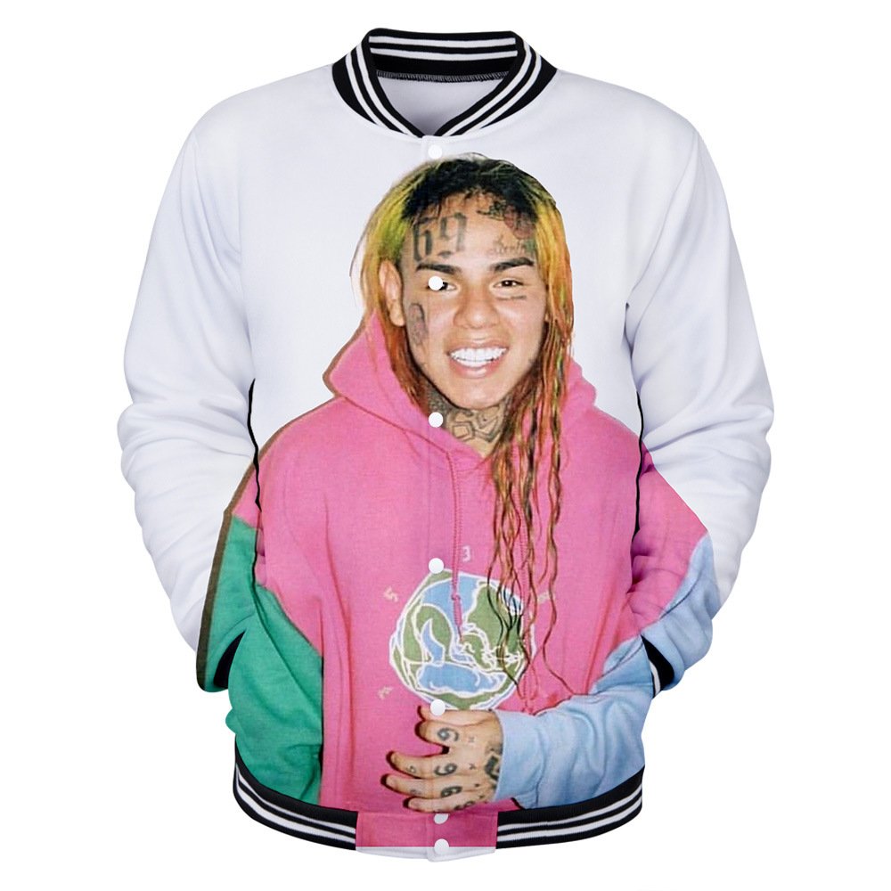Wintet Mens Bomber Jassen 2019 Hip Hop Rapper Tekashi 69 6ix9ine 3D Baseball Jas Mannelijke Vrouwelijke Tekashi69 Mannen Hoodie Sweatshirt