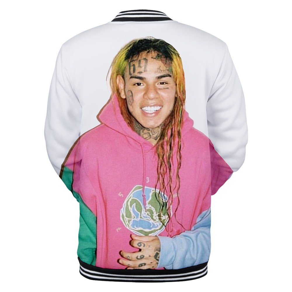 Wintet Mens Bomber Jassen 2019 Hip Hop Rapper Tekashi 69 6ix9ine 3D Baseball Jas Mannelijke Vrouwelijke Tekashi69 Mannen Hoodie Sweatshirt