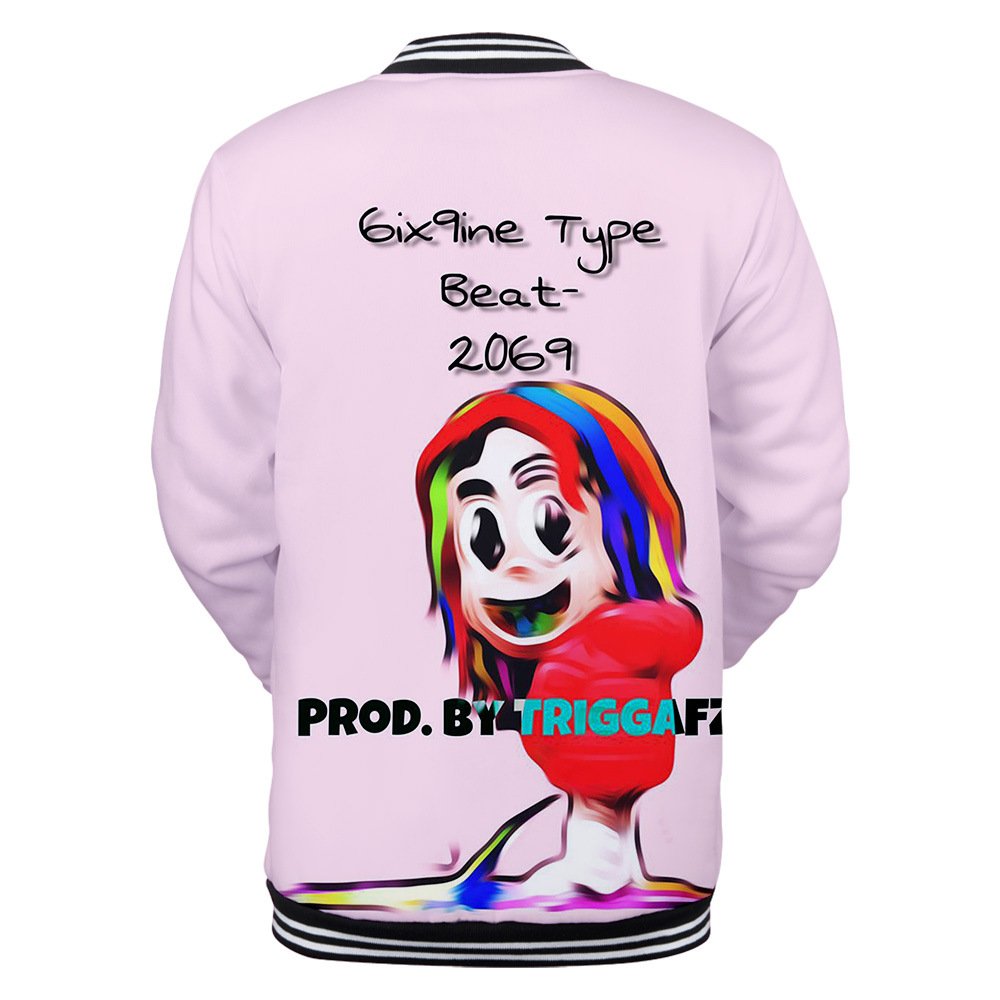 Wintet Mens Bomber Jassen 2019 Hip Hop Rapper Tekashi 69 6ix9ine 3D Baseball Jas Mannelijke Vrouwelijke Tekashi69 Mannen Hoodie Sweatshirt