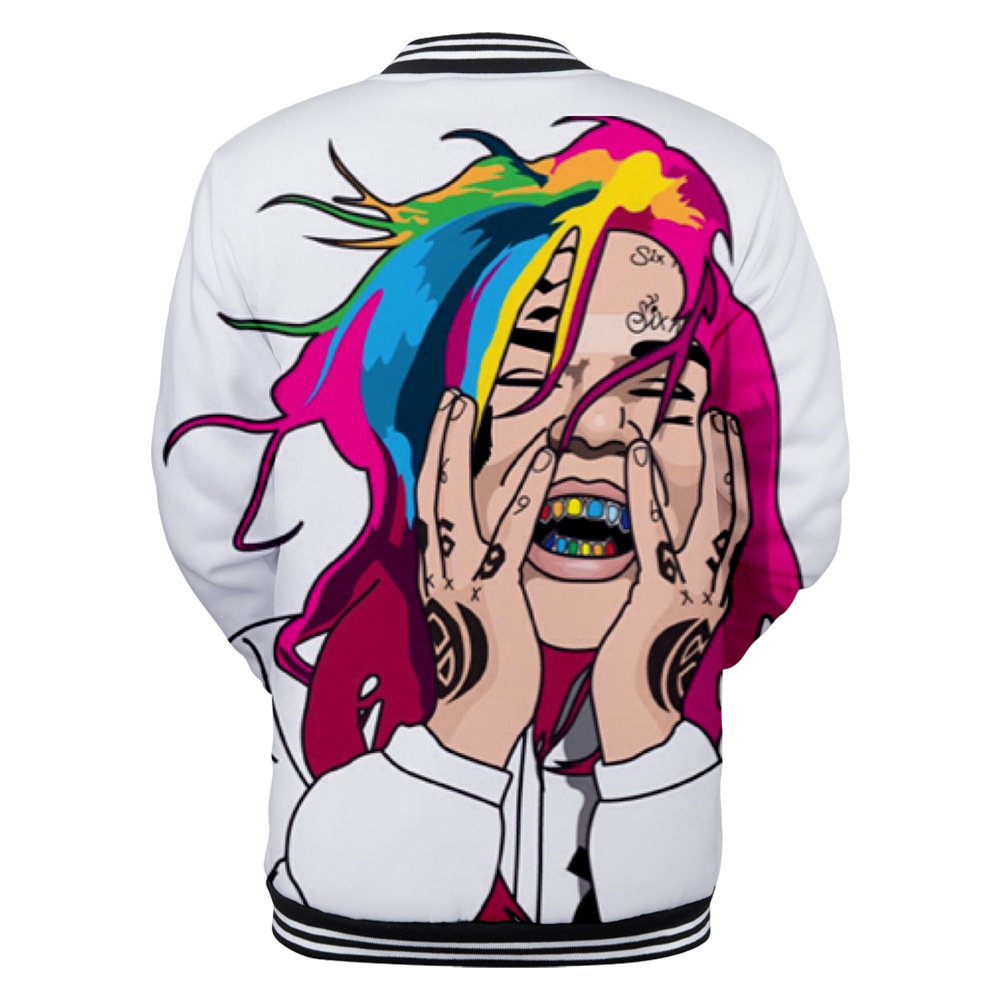 Wintet Mens Bomber Jassen 2019 Hip Hop Rapper Tekashi 69 6ix9ine 3D Baseball Jas Mannelijke Vrouwelijke Tekashi69 Mannen Hoodie Sweatshirt