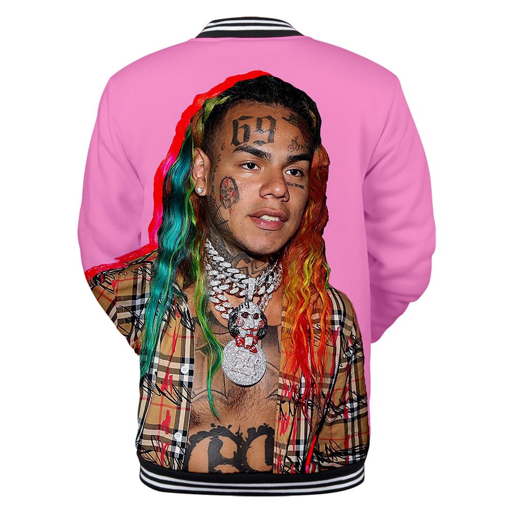 Wintet Mens Bomber Jassen 2019 Hip Hop Rapper Tekashi 69 6ix9ine 3D Baseball Jas Mannelijke Vrouwelijke Tekashi69 Mannen Hoodie Sweatshirt