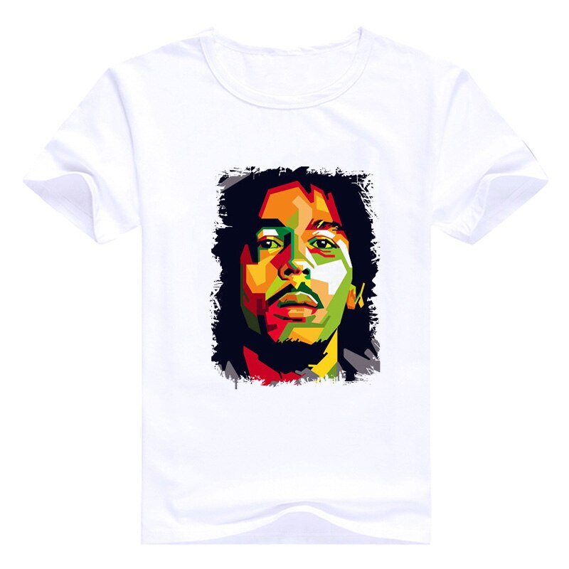 Vogue Mannen Muziek Stijl T-shirt Bob Marley Gedrukt Kroean Tops Wit Mens Homme Merk Kleding Hip Hop Tee Casual camiseta Mujer