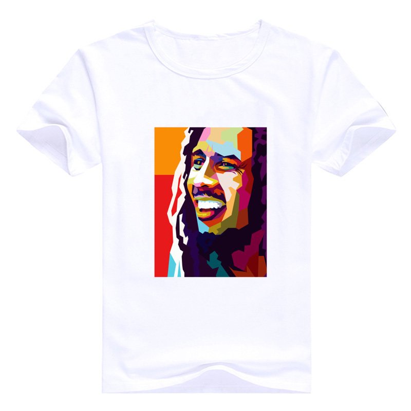 Vogue Mannen Muziek Stijl T-shirt Bob Marley Gedrukt Kroean Tops Wit Mens Homme Merk Kleding Hip Hop Tee Casual camiseta Mujer