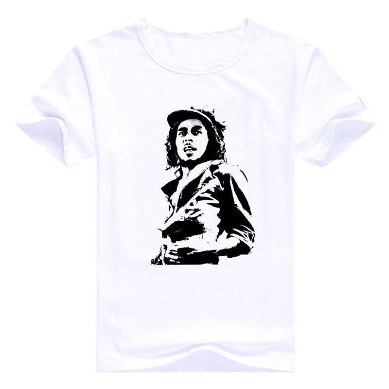 Vogue Mannen Muziek Stijl T-shirt Bob Marley Gedrukt Kroean Tops Wit Mens Homme Merk Kleding Hip Hop Tee Casual camiseta Mujer