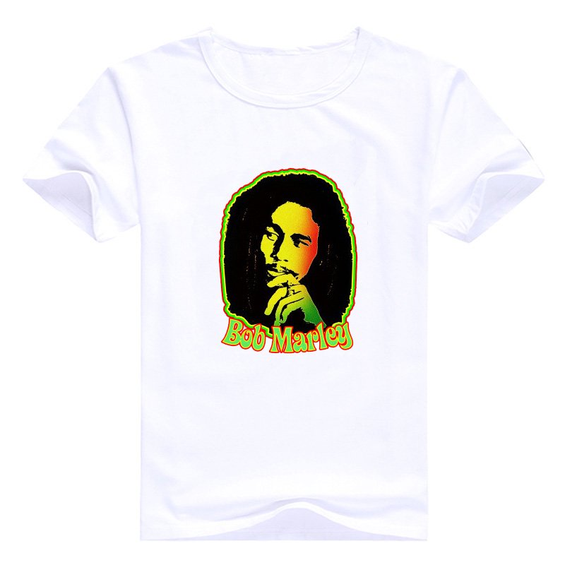 Vogue Mannen Muziek Stijl T-shirt Bob Marley Gedrukt Kroean Tops Wit Mens Homme Merk Kleding Hip Hop Tee Casual camiseta Mujer