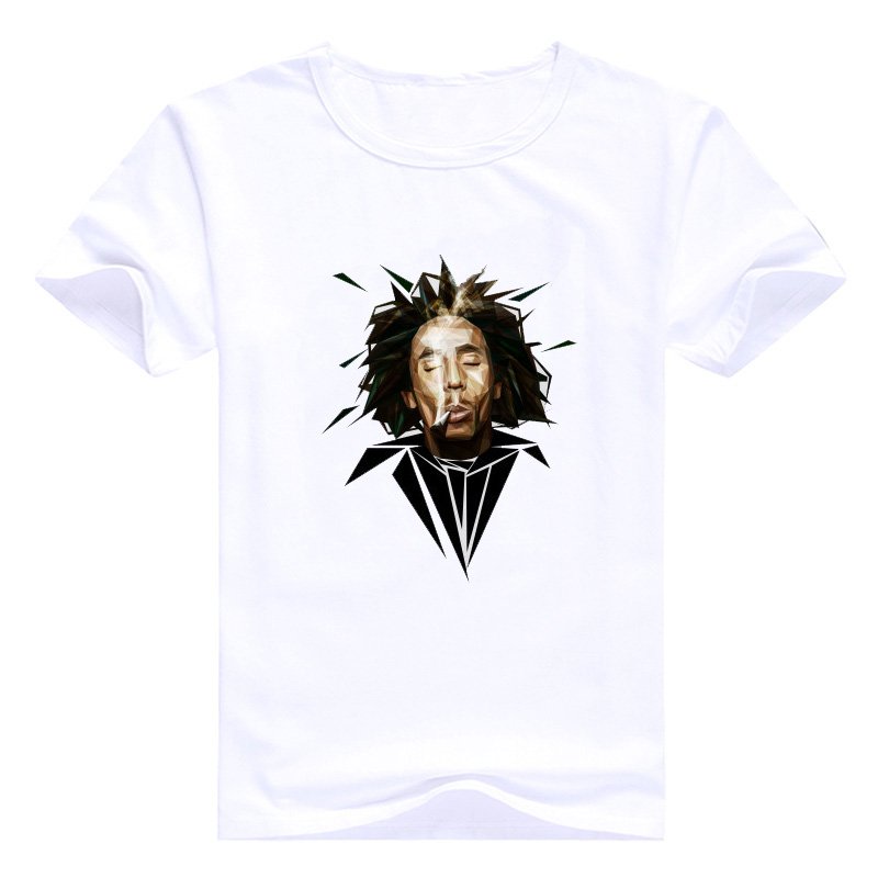 Vogue Mannen Muziek Stijl T-shirt Bob Marley Gedrukt Kroean Tops Wit Mens Homme Merk Kleding Hip Hop Tee Casual camiseta Mujer