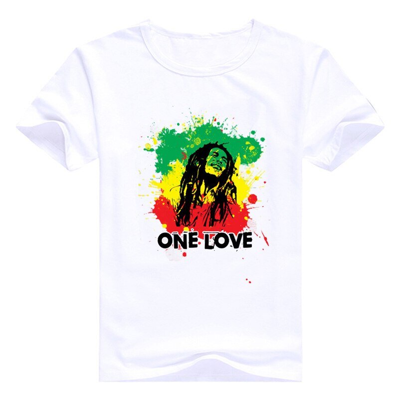 Vogue Mannen Muziek Stijl T-shirt Bob Marley Gedrukt Kroean Tops Wit Mens Homme Merk Kleding Hip Hop Tee Casual camiseta Mujer