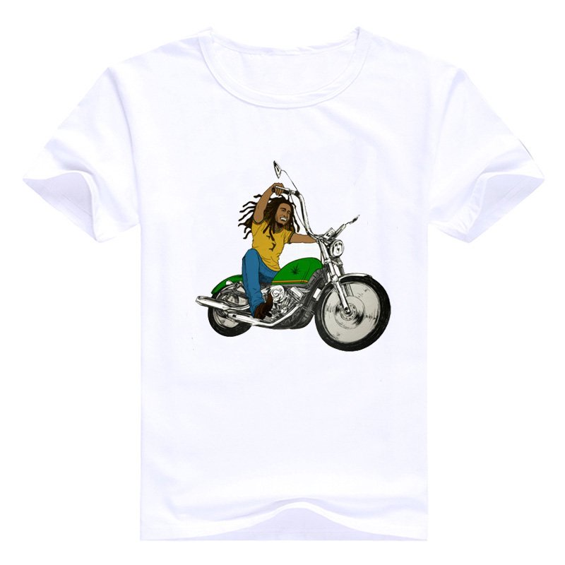 Vogue Mannen Muziek Stijl T-shirt Bob Marley Gedrukt Kroean Tops Wit Mens Homme Merk Kleding Hip Hop Tee Casual camiseta Mujer