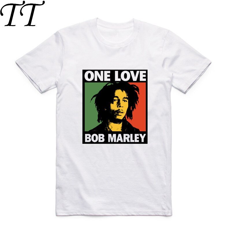 Aziatische Grootte Mannen Vrouwen Printing Bob Marley Mode T-shirt O-hals Korte Mouwen Jamaica singer Reggae Rastafari T-shirt HCP4118