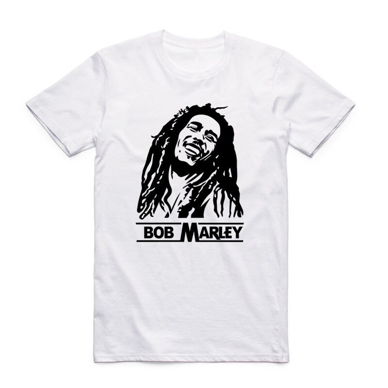 Aziatische Grootte Mannen Vrouwen Printing Bob Marley Mode T-shirt O-hals Korte Mouwen Jamaica singer Reggae Rastafari T-shirt HCP4118