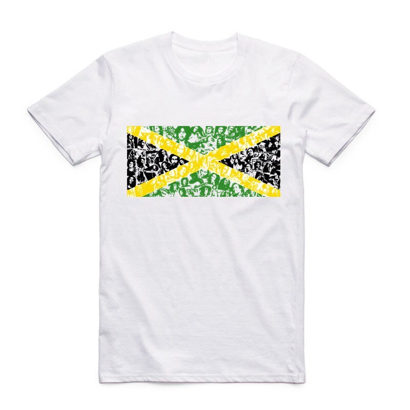 Aziatische Grootte Mannen Vrouwen Printing Bob Marley Mode T-shirt O-hals Korte Mouwen Jamaica singer Reggae Rastafari T-shirt HCP4118