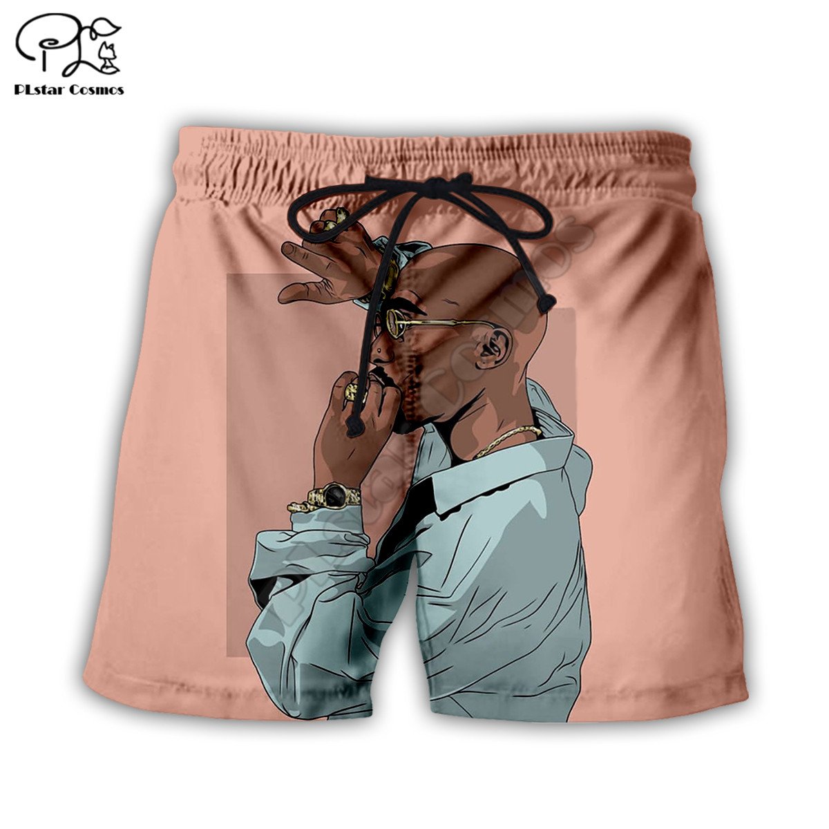 Plstar Cosmos Rapper 2pac Heren Shorts Zomer Casual Shorts Harajuku 3D Gedrukt Losse Cool Strand Comfortabele Stijl-1