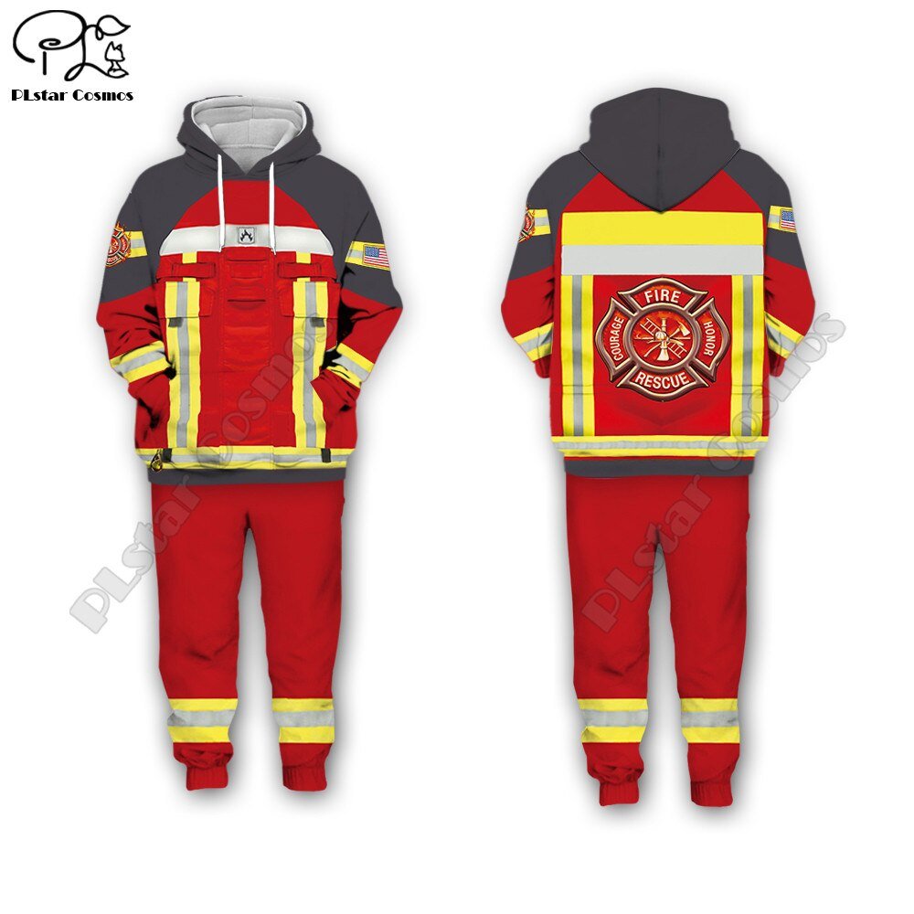 Mannen Voor Vrouwen Brandweer 3d Alle Ove Gedrukt Set Hoodie Sweater Jas Unisex Streetwear Casual Trainingspak Cosplay Kostuums Stijl-2