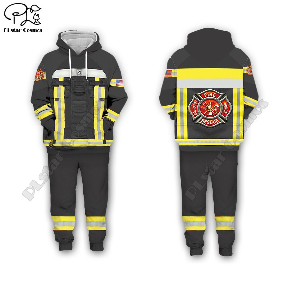 Mannen Voor Vrouwen Brandweer 3d Alle Ove Gedrukt Set Hoodie Sweater Jas Unisex Streetwear Casual Trainingspak Cosplay Kostuums Stijl-2