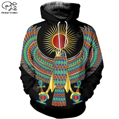 Mannen Grappige Egypte Zonnegod Horus Afdrukken 3D India Inheemse Hoodies Vrouwen Unisex Lange Sweatshirt Rits Trui Trainingspak Tshirt